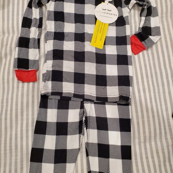 Little Sleepies Buffalo Plaid Two-Piece Bamboo Viscose Pajama Set Size - Picture 3 of 5